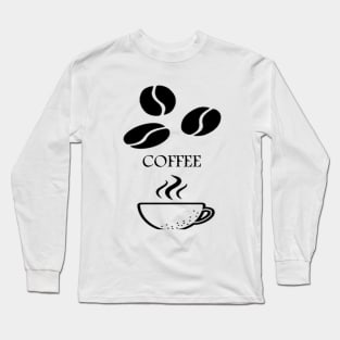 split grain black coffee cup Long Sleeve T-Shirt